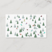 Skiers Downhill Skiing Illustration 