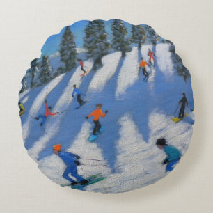 Skiers Lofer 2010 Round Pillow