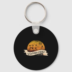 Skiers Skier Skilift Vintage Born 2002 Birthday Sk Keychain