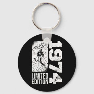 Skiers Skier Vintage Born 1974 Birthday Skiing Ski Keychain