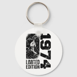 Skiers Skier Vintage Born 1974 Birthday Skiing Ski Keychain