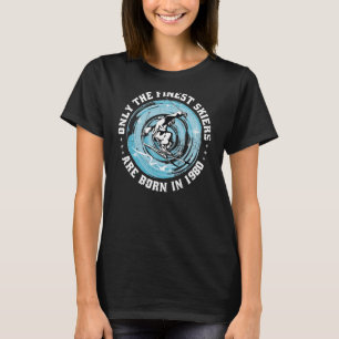 Skiers Skier Vintage born in 1980 Birthday Ski Ski T-Shirt