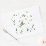 Skiers Skiing Illustration Ski Xmas Christmas   Square Sticker<br><div class="desc">Cool winter themed skier pattern design with skiers skiing down alpine ski resort slopes among snow covered fir trees in alps. Freeride skiers are wearing colourful vintage retro ski suits, skiing downhill with skis on a white snowy mountain landscape background. Wonderful winter sport fun gift for a skier in your...</div>