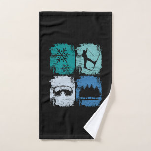 Skiers Skiing Winter Sports Hand Towel
