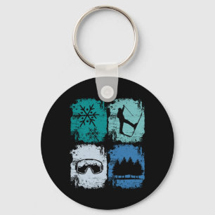 Skiers Skiing Winter Sports Keychain