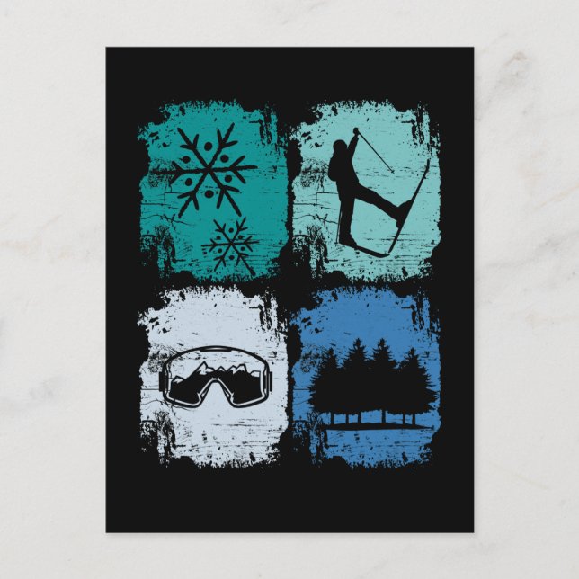 Skiers Skiing Winter Sports Postcard (Front)