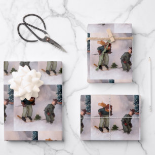 Skier's Wrapping Paper Sheet Set