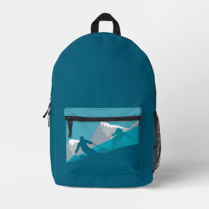 Skiers you'll meet on the snowy mountain printed backpack
