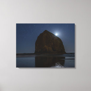 Skies Above Haystack Rock   Cannon Beach, Oregon Canvas Print