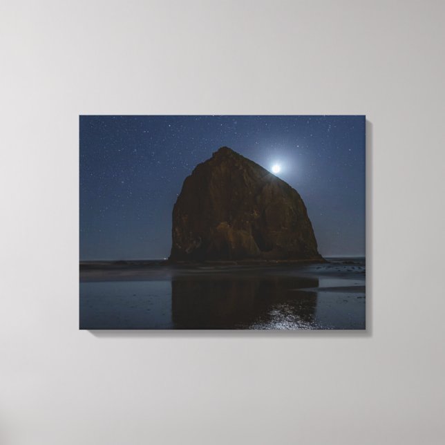 Skies Above Haystack Rock | Cannon Beach, Oregon Canvas Print (Front)
