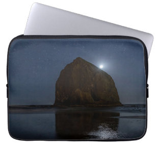 Skies Above Haystack Rock Cannon Beach, Oregon Laptop Sleeve