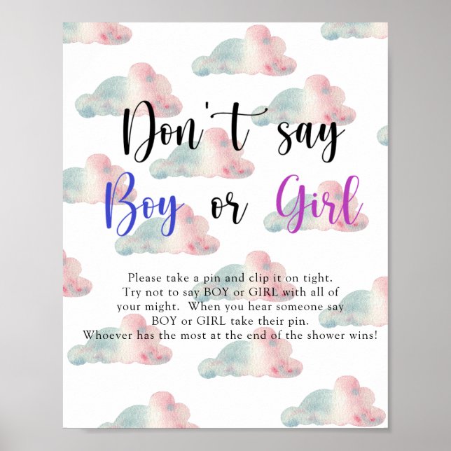 Skies  - Don't say boy or girl Poster (Front)