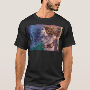 Skies Of Fire - Warrior Woman With Dragon T-Shirt