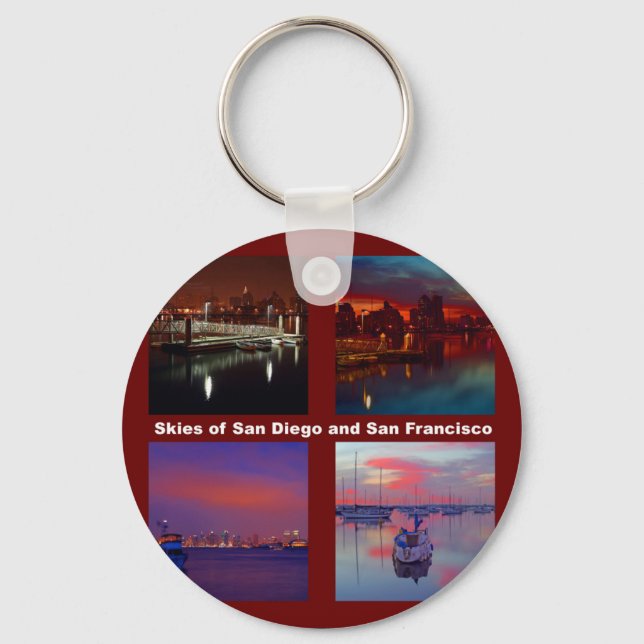Skies of San Diego and San Francisco Keychain (Front)