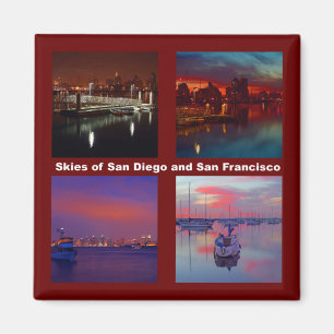 Skies of San Diego and San Francisco Magnet