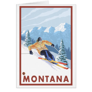 Skieur de neige de Downhhill - Montana