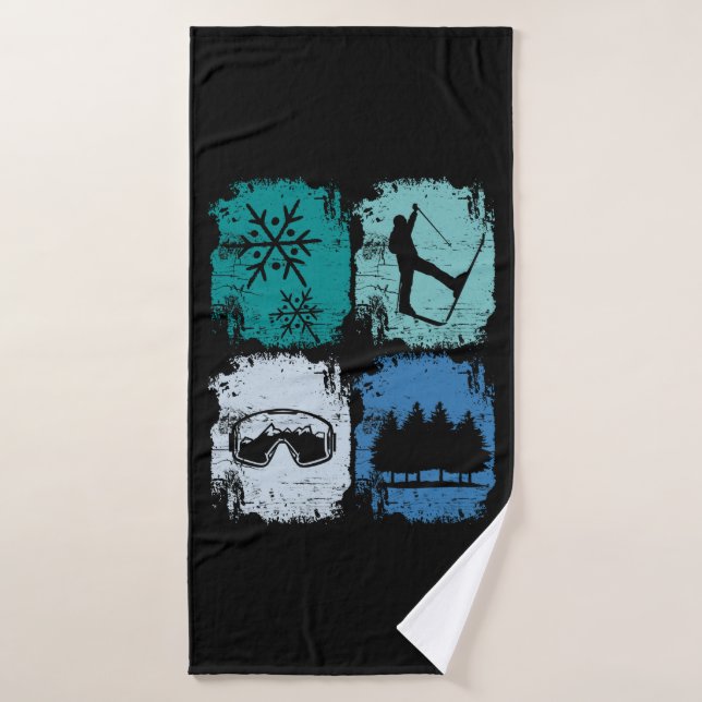 Skieurs Ski Sports d'hiver (Serviette de bain)