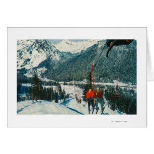 Skieurs sur le pont de Snoqualmie, WA