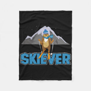 Skiever Cross Country Skiing Winter Sports Biathlo Fleece Blanket