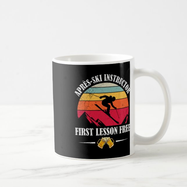 Skifahrer Apres-ski Instructor First Lesson Free A Coffee Mug (Right)