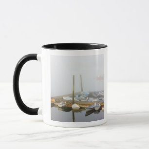 Skiffs and morning fog in Southwest Harbour, Mug