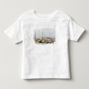 Skiffs and morning fog in Southwest Harbour, Toddler T-shirt