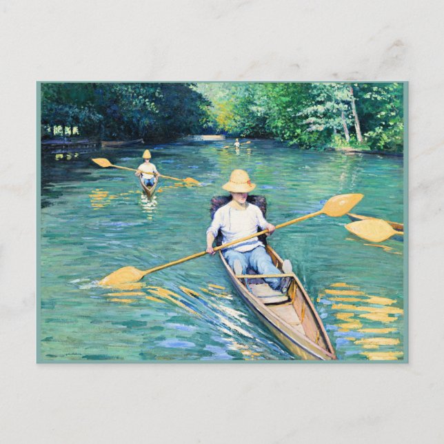 Skiffs, artwork by Gustave Caillebotte Postcard (Front)
