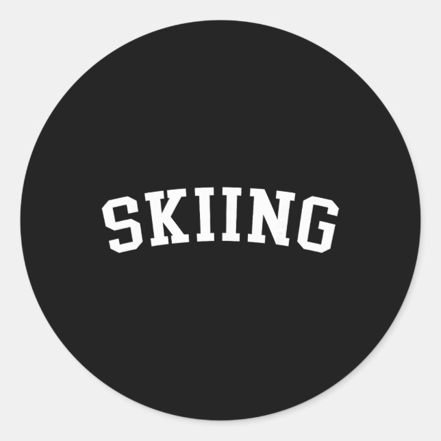 Skiing _2  classic round sticker (Front)