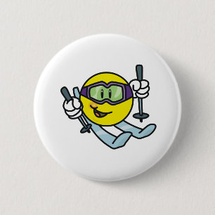 Skiing 2 Inch Round Button