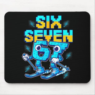 Skiing 67 Six Seven Meme Brainrot Funny 6 7 Kids S Mouse Pad