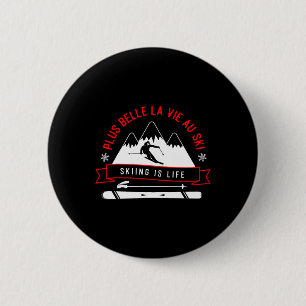 Skiing Adventure Enthusiast Graphic Art 2 Inch Round Button