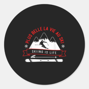 Skiing Adventure Enthusiast Graphic Art Classic Round Sticker