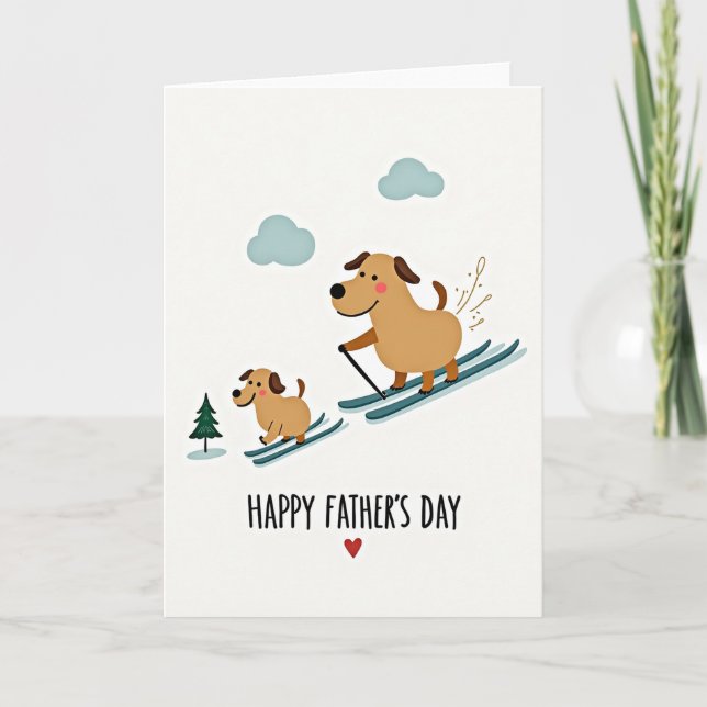 Skiing Adventure Fathers Day Card (Front)