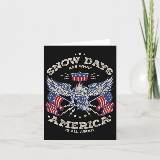 Skiing American Flag Mountains Ski Instructor Skie Card (Front)