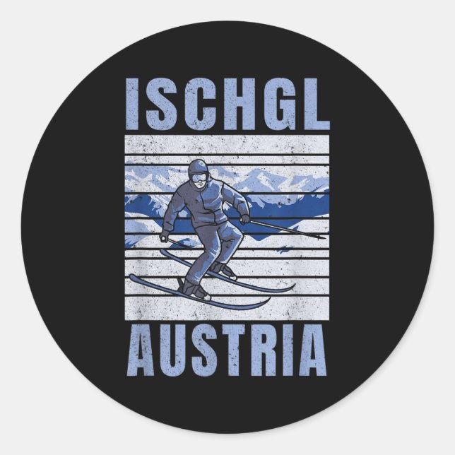 Skiing And Apres Ski - Winter Sports Ischgl, Austr Classic Round Sticker (Front)
