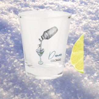 skiing and martinis  shot glass