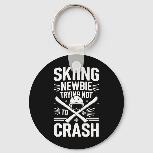 Skiing And Snowboarding Beginner Winter Sports Ent Keychain (Front)
