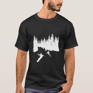 Skiing And Snowboarding Illustration - Forest Tree T-Shirt