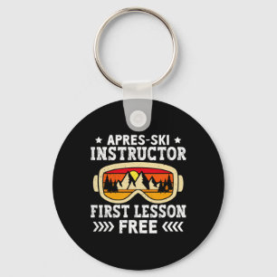 Skiing Apres-ski Instructor First Lesson Free Ski Keychain