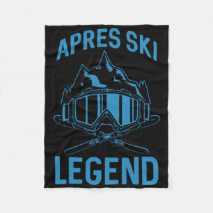 Skiing Apres Ski Lover Legend Winter Skier  Fleece Blanket