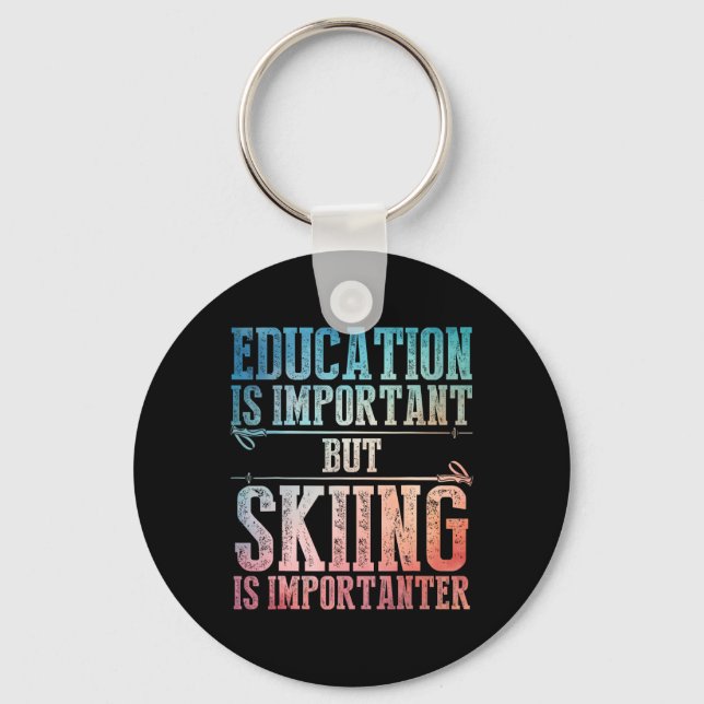 Skiing Art For Men Women Kids Winter Sport Ski Lov Keychain (Front)