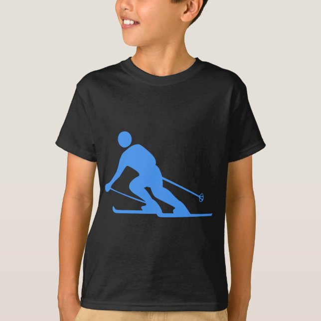 Skiing - Baby Blue T-Shirt (Front)