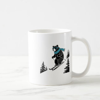 Skiing Bear, Funny Wintersports, Dad Ski Slope, Fu Coffee Mug