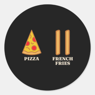 Skiing Beginner Pizza French Fries Ski Instructor Classic Round Sticker