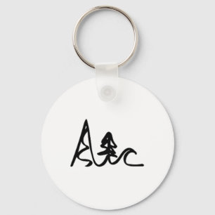 Skiing Biking Surfing Mountains Ocean Waves Fun Si Keychain
