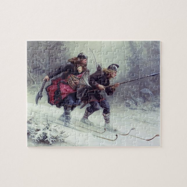 Skiing Birchlegs Crossing the Mountain Jigsaw Puzzle (Horizontal)