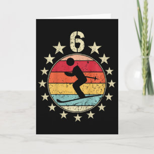 Skiing Birthday 6 Year Old Boy Girl Ski 6th Birthd Card