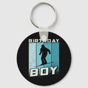 Skiing Birthday Boy Ski Birthday Boys Skiing Birth Keychain