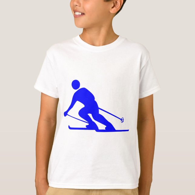 Skiing - Blue T-Shirt (Front)