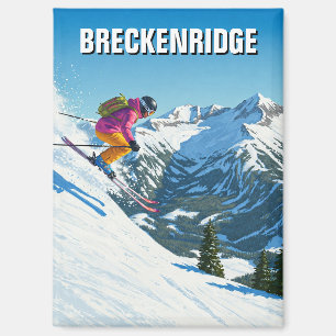 Skiing Breckenridge Colorado Skier Travel Magnet